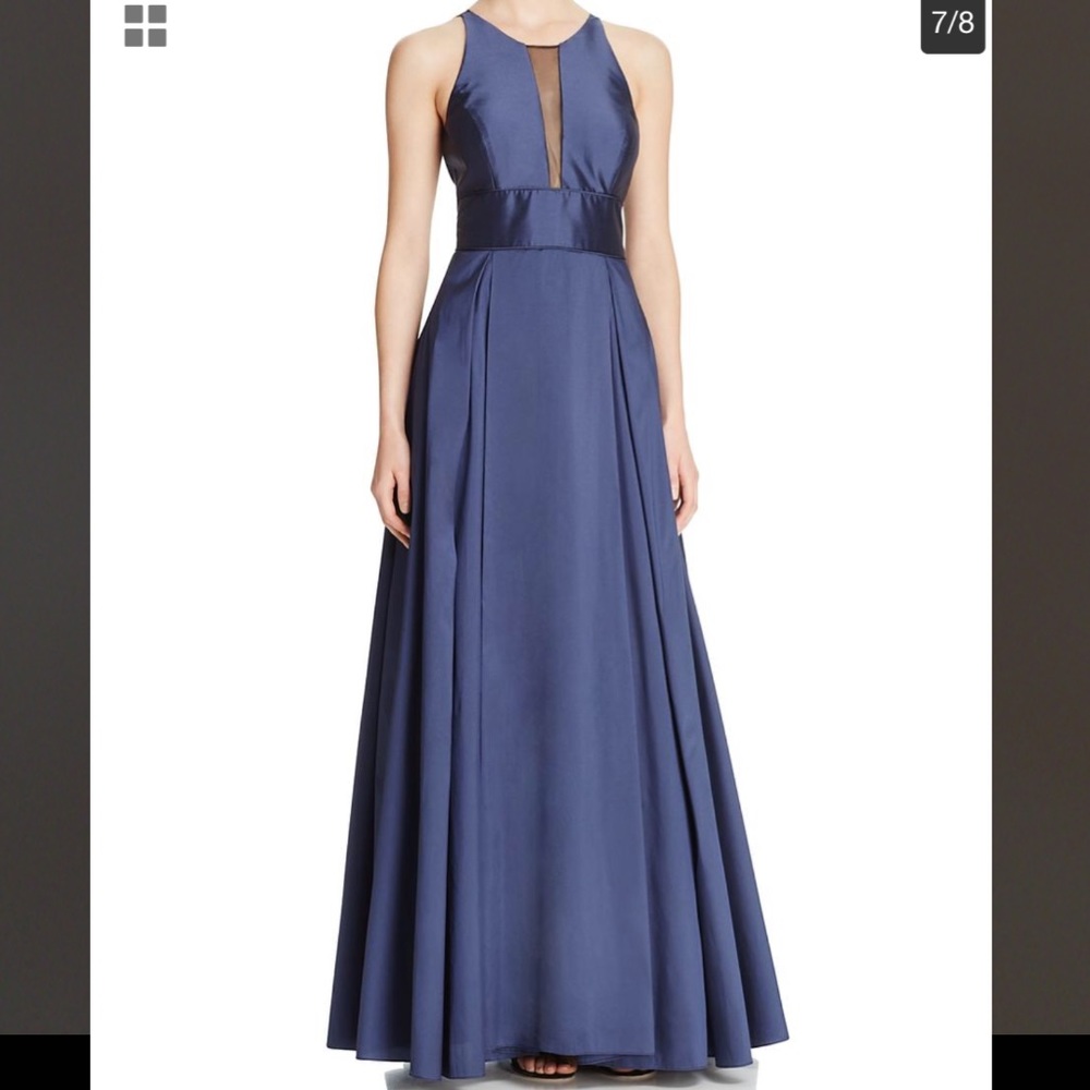 Aidan Mattox Deep Illusion Ball Gown